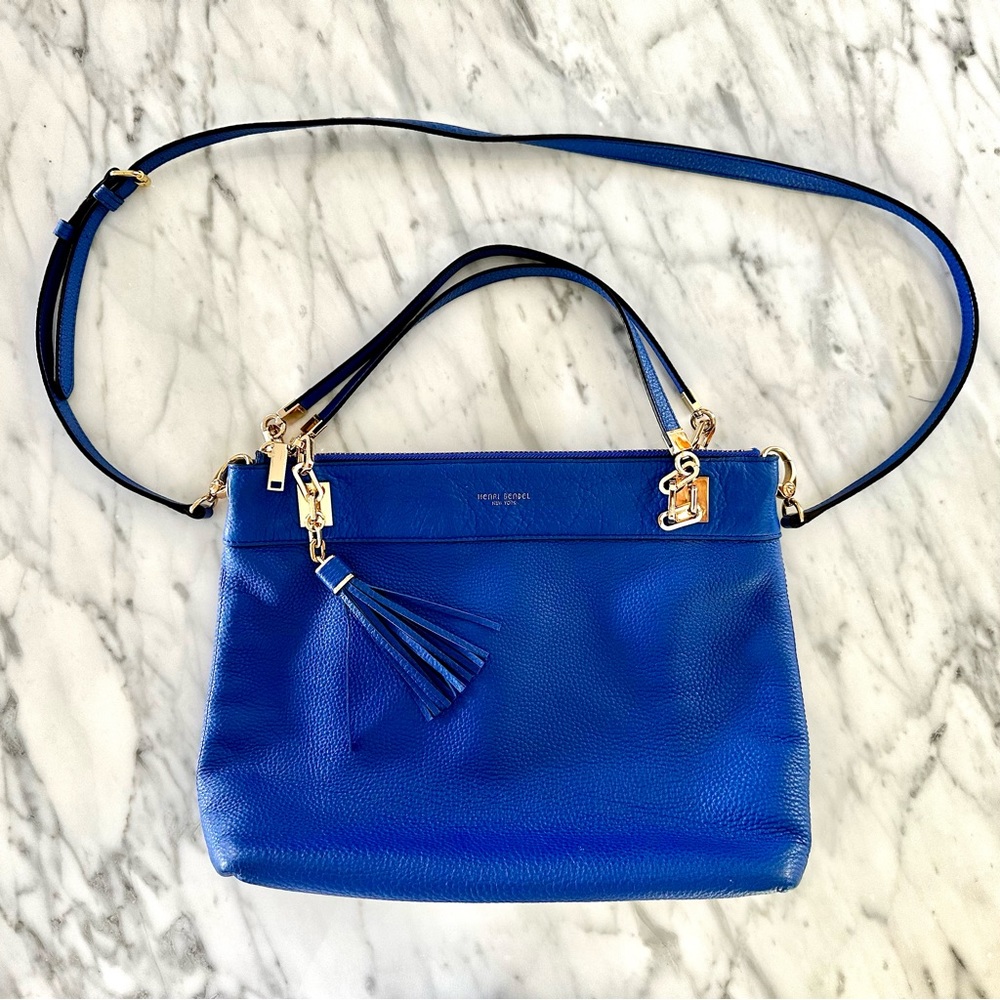 Henri Bendel Soho Messenger Shoulder / Crossbody Bag, Aquamarine Blue
